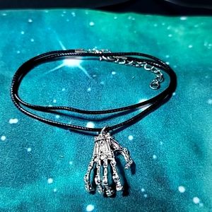 Skeleton Hand Necklace